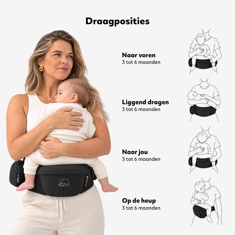 Marsupio Lombare Lusso - Sedile per Neonati e Bambini - Nero
