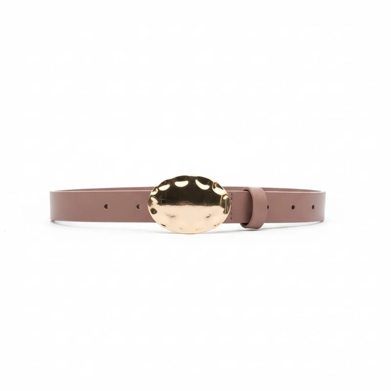 Cintura donna fibbia ovale piena 2,5cm - Cuoio
