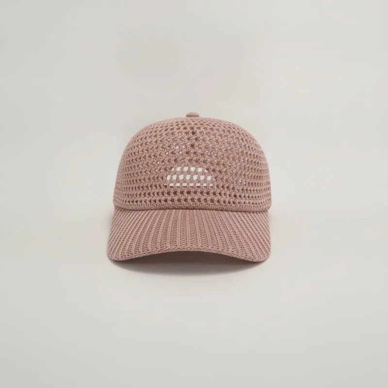 Cappello donna baseball effetto uncinetto - Rosa