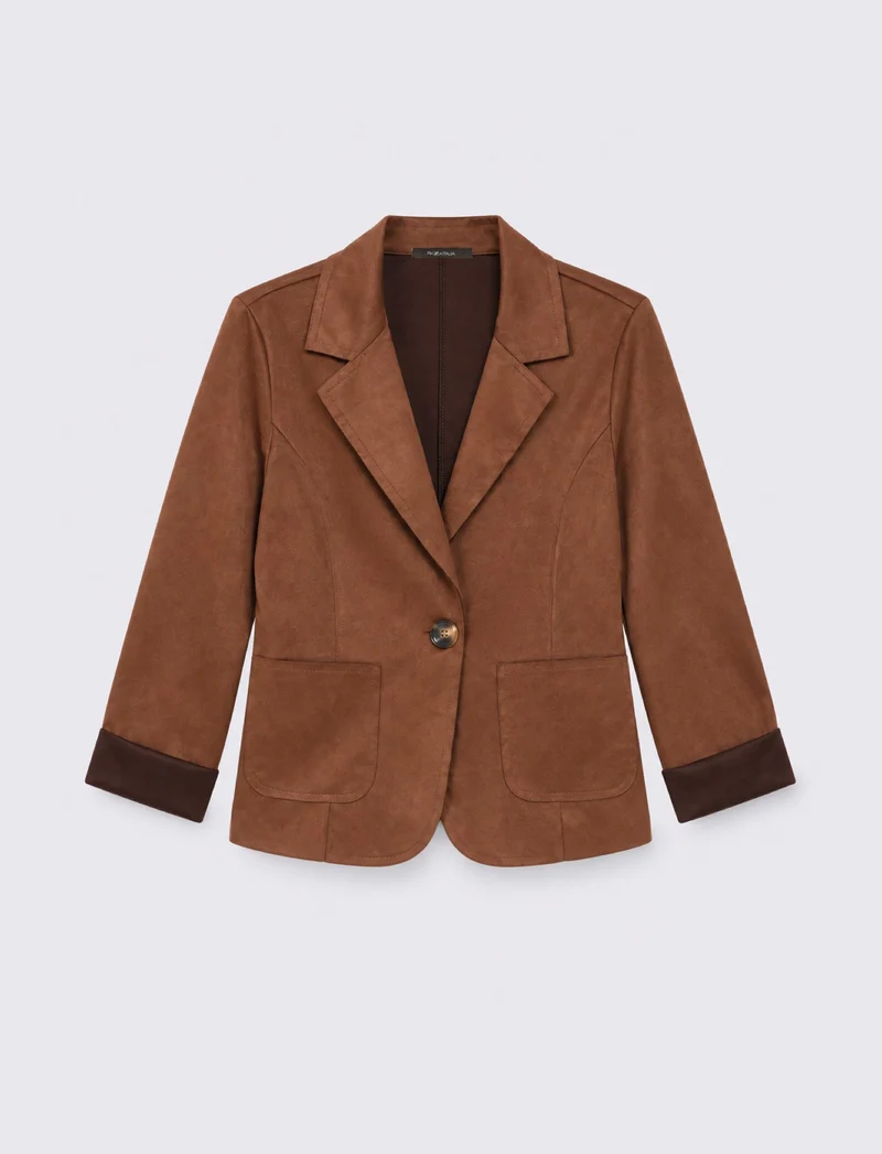 Giacca monopetto effetto suede - Caffe'