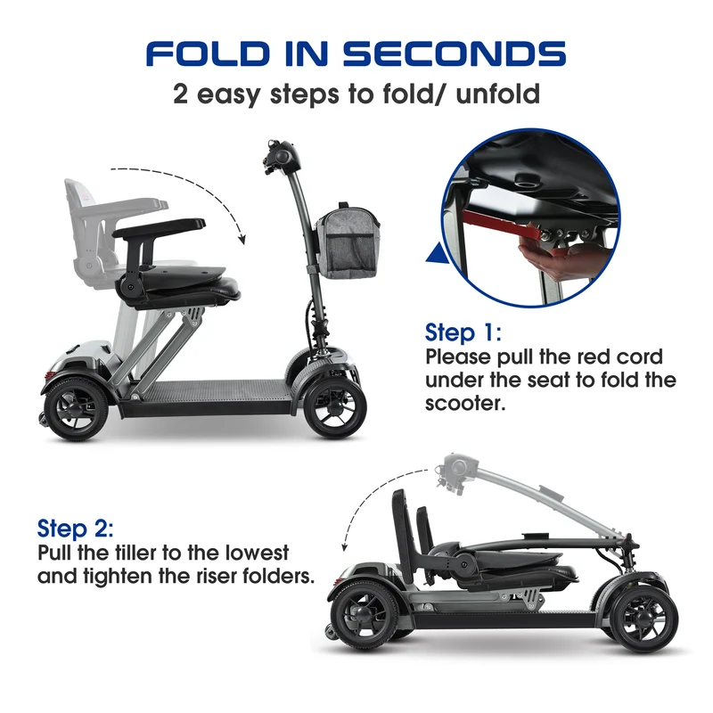 METRO MOBILITY AIR TRAVELLER 8" 4 Wheel Mobility Scooter 180W Motor 24V 20Ah Battery
