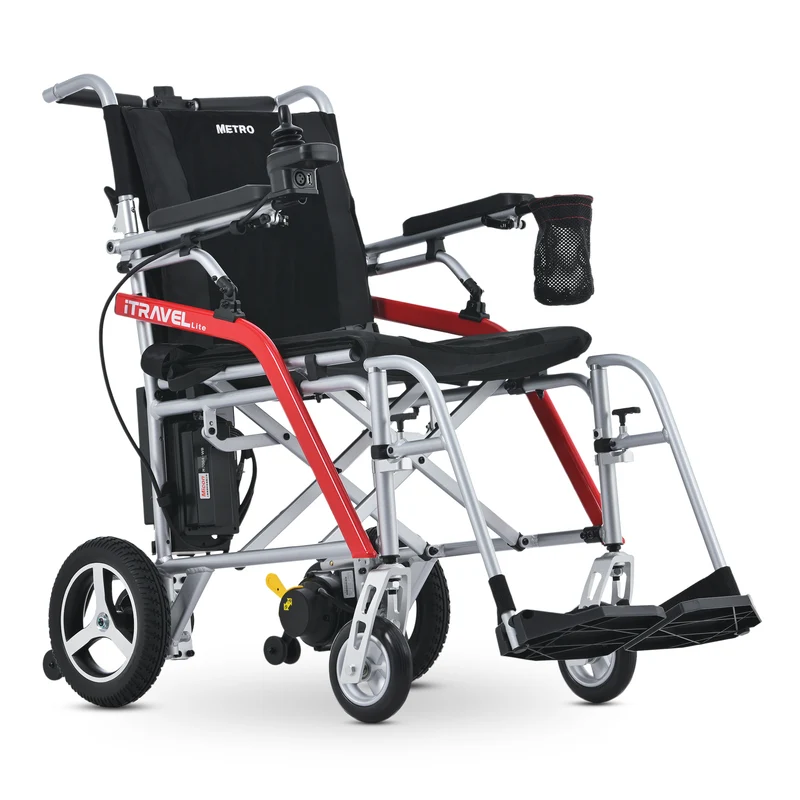 METRO MOBILITY ITRAVEL LITE 10" 4 Wheel Mobility Electric Wheelchairs 300W Motor 24V 10Ah Battery (Airplane-friendly)