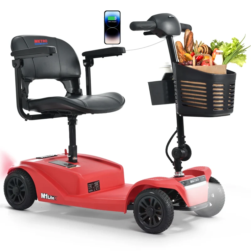 METRO MOBILITY M1 LiteX 8" 4 Wheel Travel Scooters 250W Motor 24V 12Ah Battery