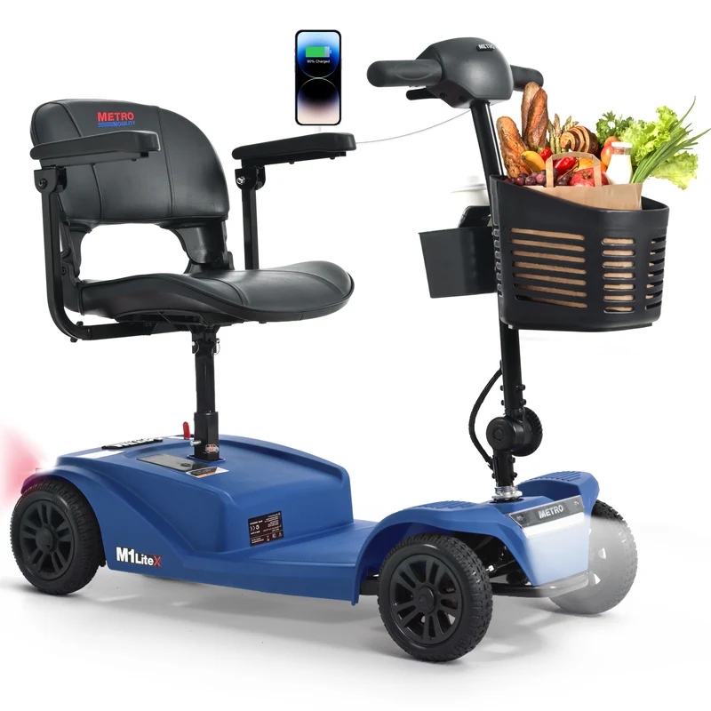 METRO MOBILITY M1 LiteX 8" 4 Wheel Travel Scooters 250W Motor 24V 12Ah Battery