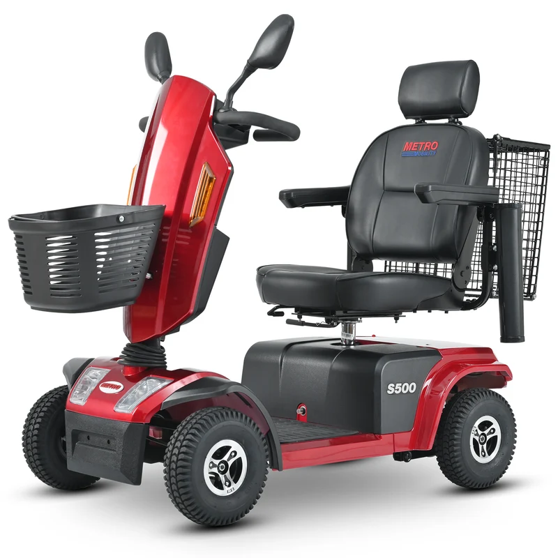 METRO MOBILITY S500 10" 4 Wheel Heavy Duty Scooters 500W Motor 24V 52Ah Battery