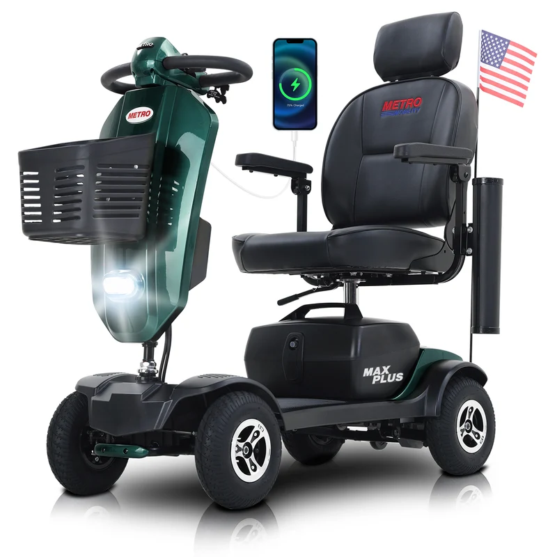 METRO MOBILITY MAX PLUS 9" 4 Wheel Electric Mobility Scooter 300W Motor 24V 20Ah Battery