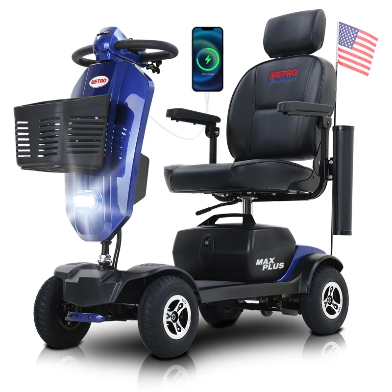 METRO MOBILITY MAX PLUS 9" 4 Wheel Electric Mobility Scooter 300W Motor 24V 20Ah Battery