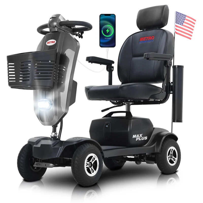 METRO MOBILITY MAX PLUS 9" 4 Wheel Electric Mobility Scooter 300W Motor 24V 20Ah Battery