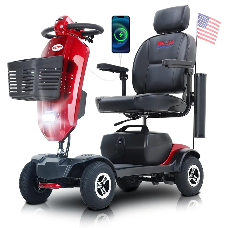 METRO MOBILITY MAX PLUS 9" 4 Wheel Electric Mobility Scooter 300W Motor 24V 20Ah Battery