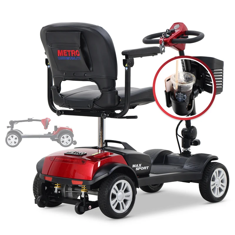 METRO MOBILITY MAX SPORT 9" 4 Wheel Electric Mobility Scooter 300W Motor 24V 12Ah Battery