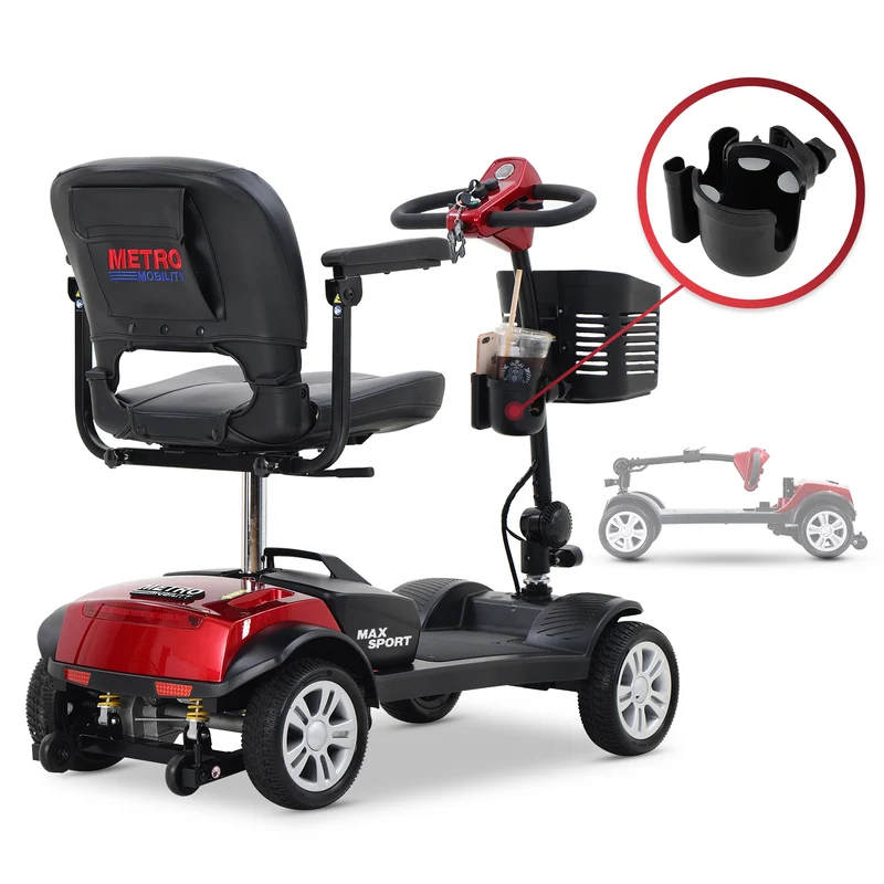 METRO MOBILITY MAX SPORT 9" 4 Wheel Electric Mobility Scooter 300W Motor 24V 12Ah Battery