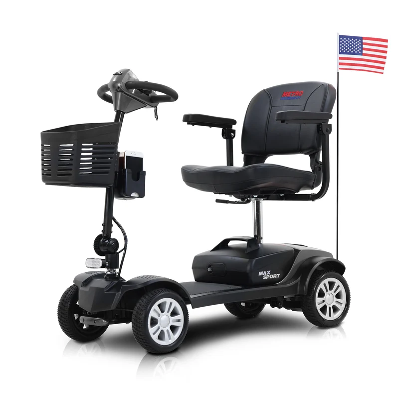 METRO MOBILITY MAX SPORT 9" 4 Wheel Electric Mobility Scooter 300W Motor 24V 12Ah Battery