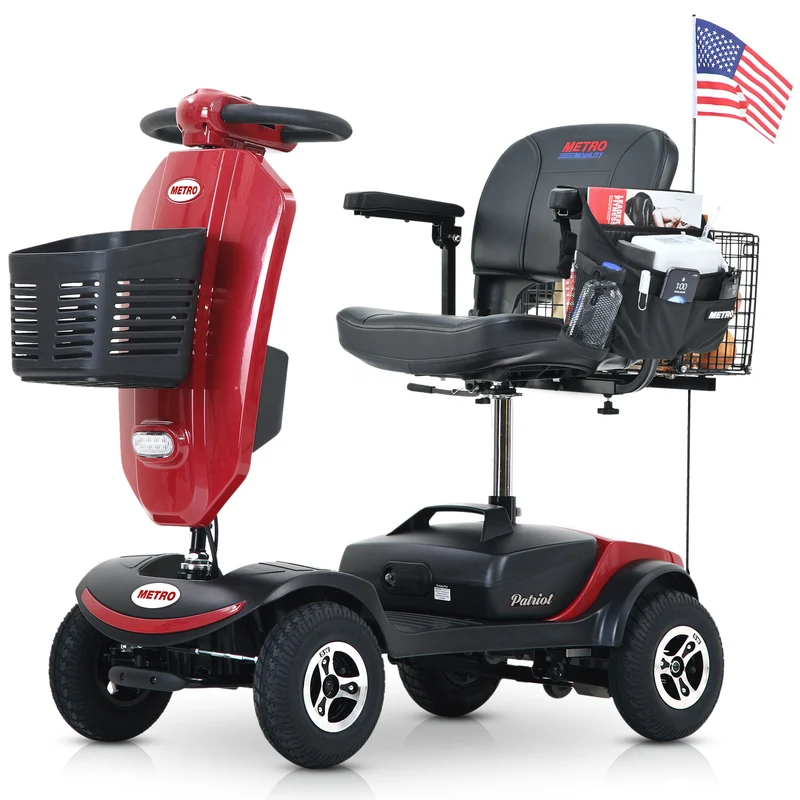 METRO MOBILITY UPGRADED PATRIOT 9" 4 Wheel Electric Mobility Scooter 300W Motor 24V 12Ah Battery