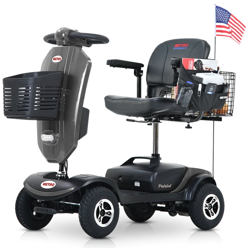 METRO MOBILITY UPGRADED PATRIOT 9" 4 Wheel Electric Mobility Scooter 300W Motor 24V 12Ah Battery