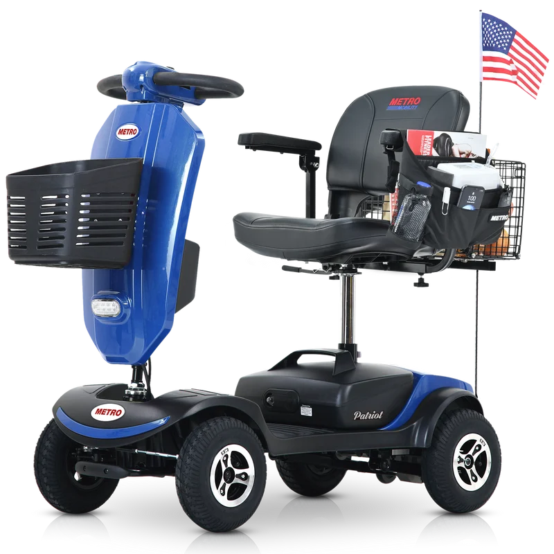 METRO MOBILITY UPGRADED PATRIOT 9" 4 Wheel Electric Mobility Scooter 300W Motor 24V 12Ah Battery