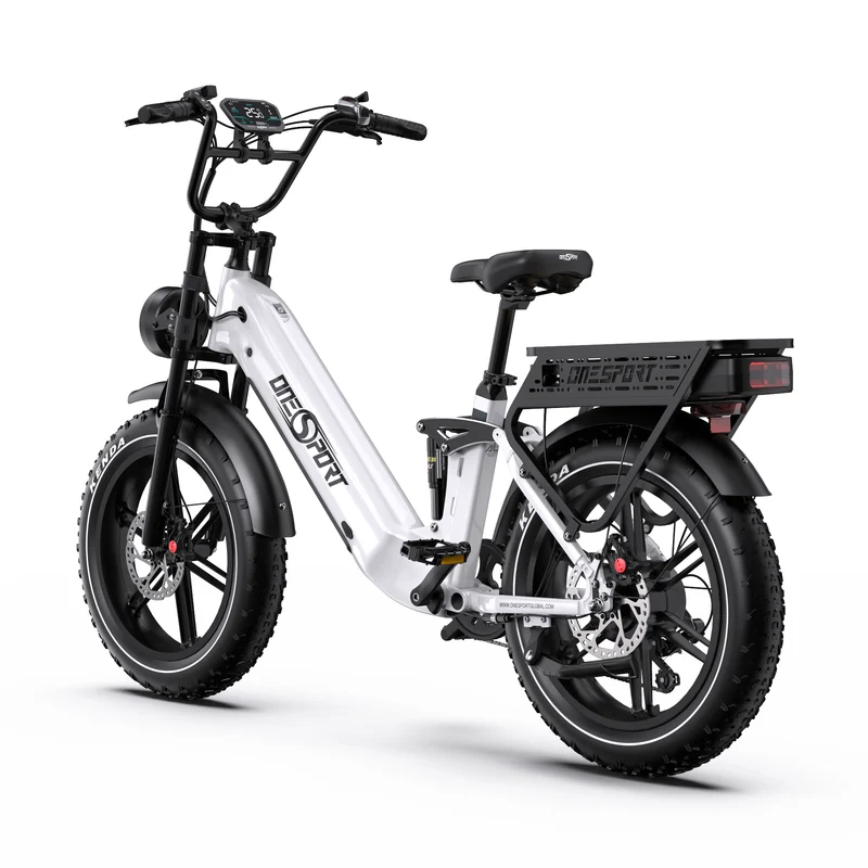 ONESPORT OT08 PRO 20" Full Suspension Fat Tire Electric Bike 500W Motor 48V 18Ah*2 Dual Battery