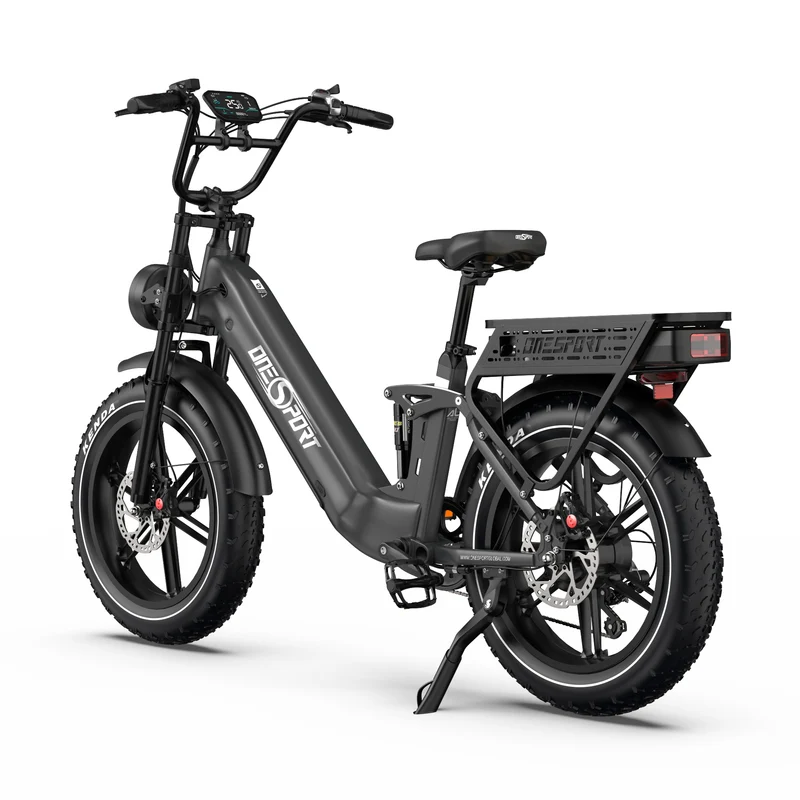 ONESPORT OT08 PRO 20" Full Suspension Fat Tire Electric Bike 500W Motor 48V 18Ah*2 Dual Battery