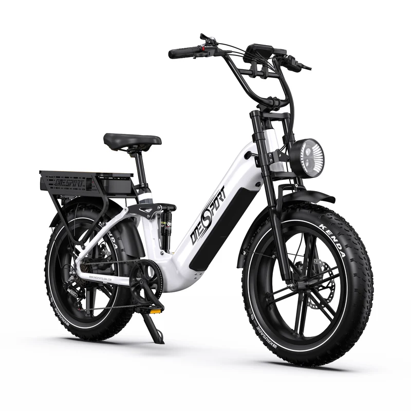 ONESPORT OT08 PRO 20" Full Suspension Fat Tire Electric Bike 500W Motor 48V 18Ah*2 Dual Battery