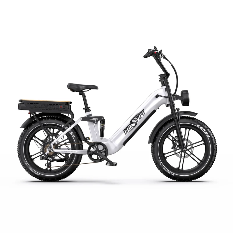 ONESPORT OT08 PRO 20" Full Suspension Fat Tire Electric Bike 500W Motor 48V 18Ah*2 Dual Battery
