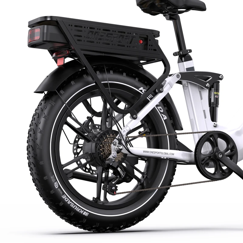 ONESPORT OT08 PRO 20" Full Suspension Fat Tire Electric Bike 500W Motor 48V 18Ah*2 Dual Battery