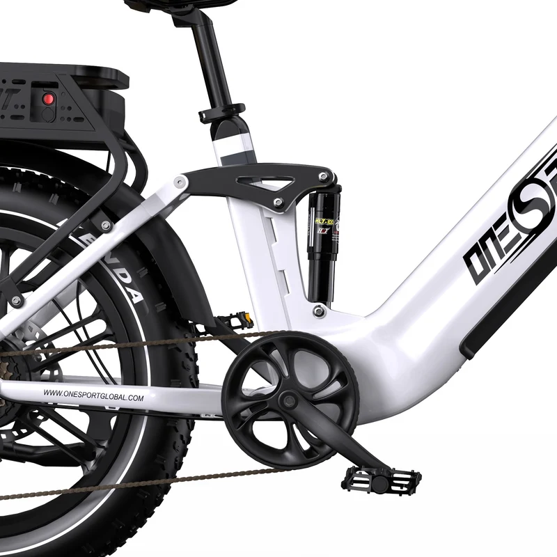 ONESPORT OT08 PRO 20" Full Suspension Fat Tire Electric Bike 500W Motor 48V 18Ah*2 Dual Battery