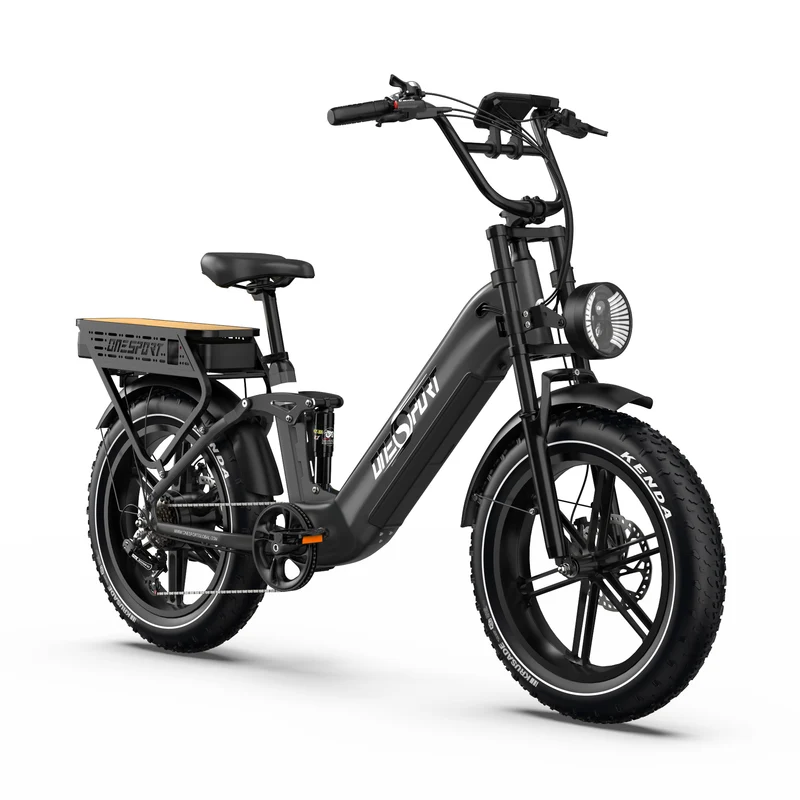 ONESPORT OT08 PRO 20" Full Suspension Fat Tire Electric Bike 500W Motor 48V 18Ah*2 Dual Battery