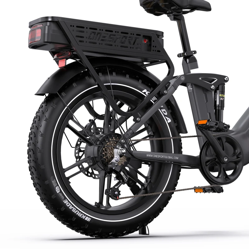 ONESPORT OT08 PRO 20" Full Suspension Fat Tire Electric Bike 500W Motor 48V 18Ah*2 Dual Battery
