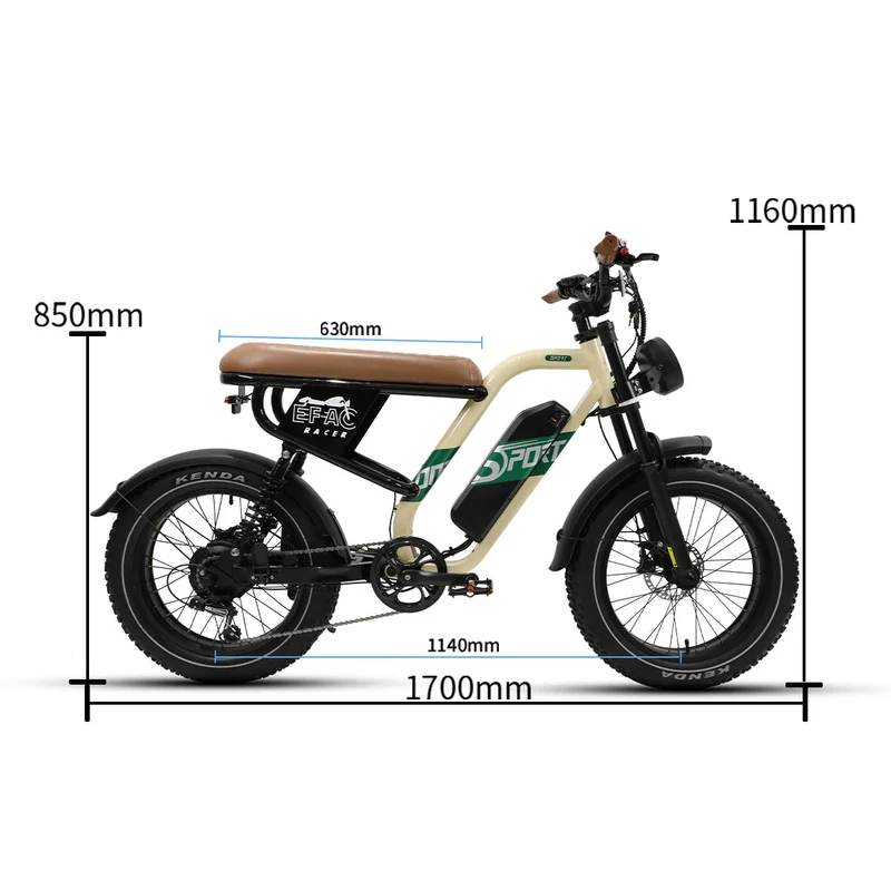 ONESPORT W66 20" Retro Electric Bike 500W Motor 48V 13.5Ah Battery