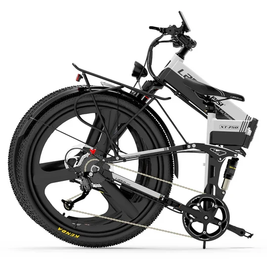 LANKELEISI XT750 Sports 26" Folding Electric Bike 500W Motor 48V 12.8Ah Battery