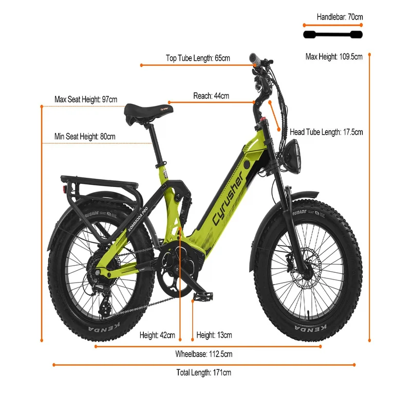 CYRUSHER Kommoda Pro 20§ Fat Tire Electric Bike 250W Motor 52V 20Ah Battery