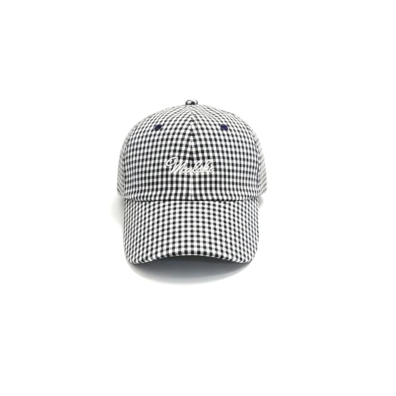 Cappello uomo baseball quadretti ricamo - Blu
