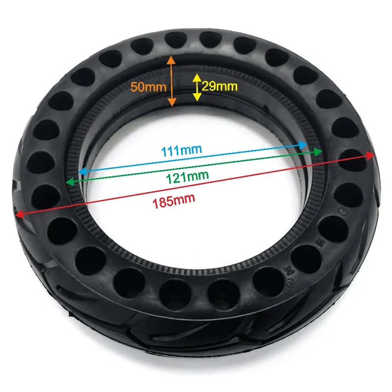 RUOTA PIENA 8x2 pollici per scooter elettrico PERFORATA (non valida per Xiaomi)