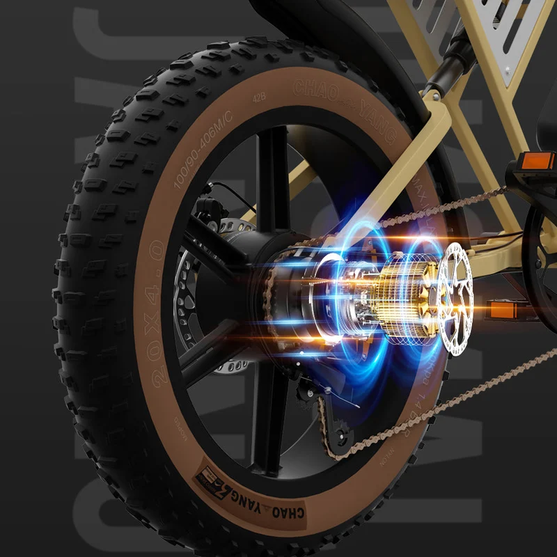 JANSNO X70 20" Fat Tires Electric Bikes 750W Motor 48V 14Ah+20Ah Dual Battery
