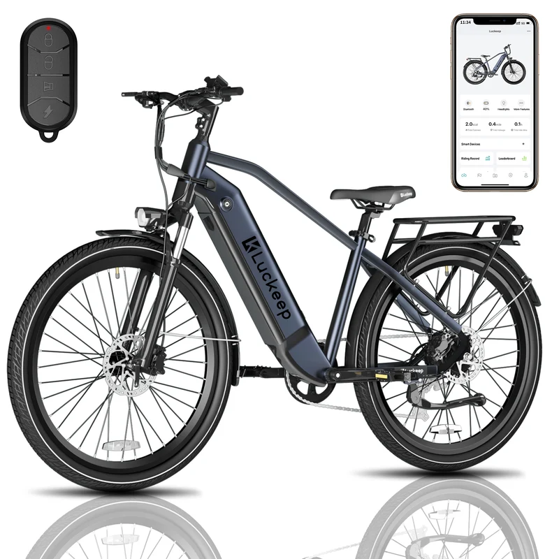 LUCKEEP X2 27.5" Step-Over Commuter Electric Bike 750W(1200W Peak) Motor 48V 20Ah Battery