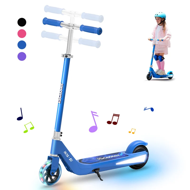 iScooter iK1S Kids Electric Scooter with Colorful Flashing Wheels