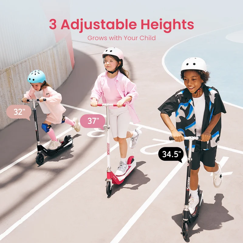 iScooter iK1S Kids Electric Scooter with Colorful Flashing Wheels