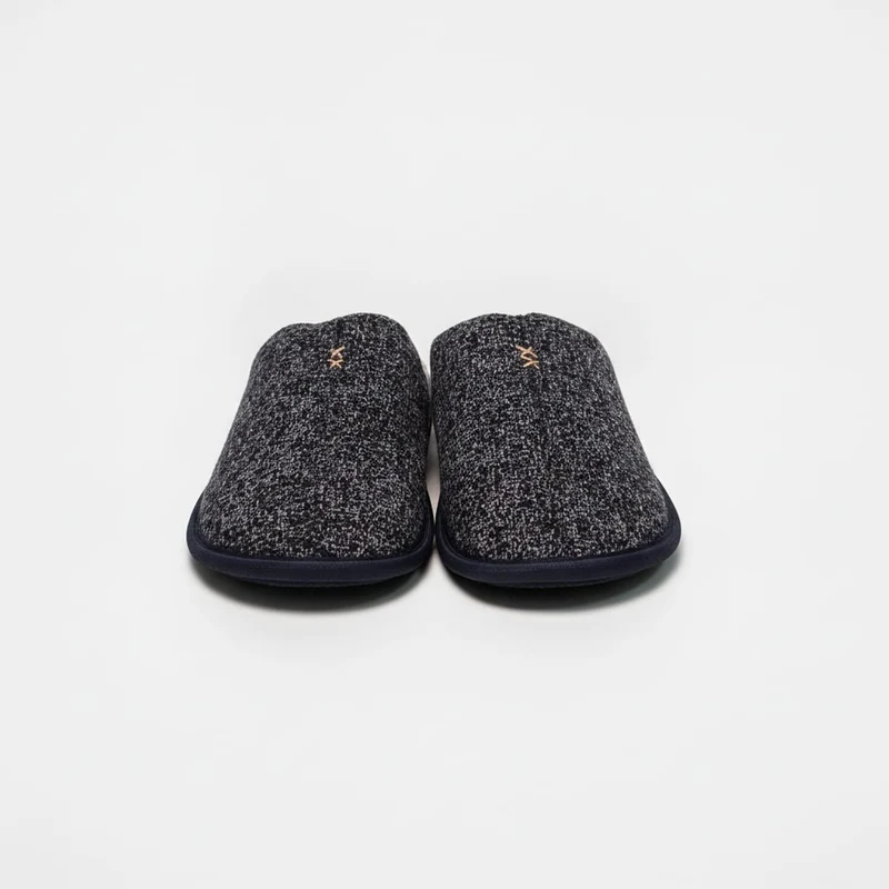 Pantofola da uomo con fodera effetto fur - Blu