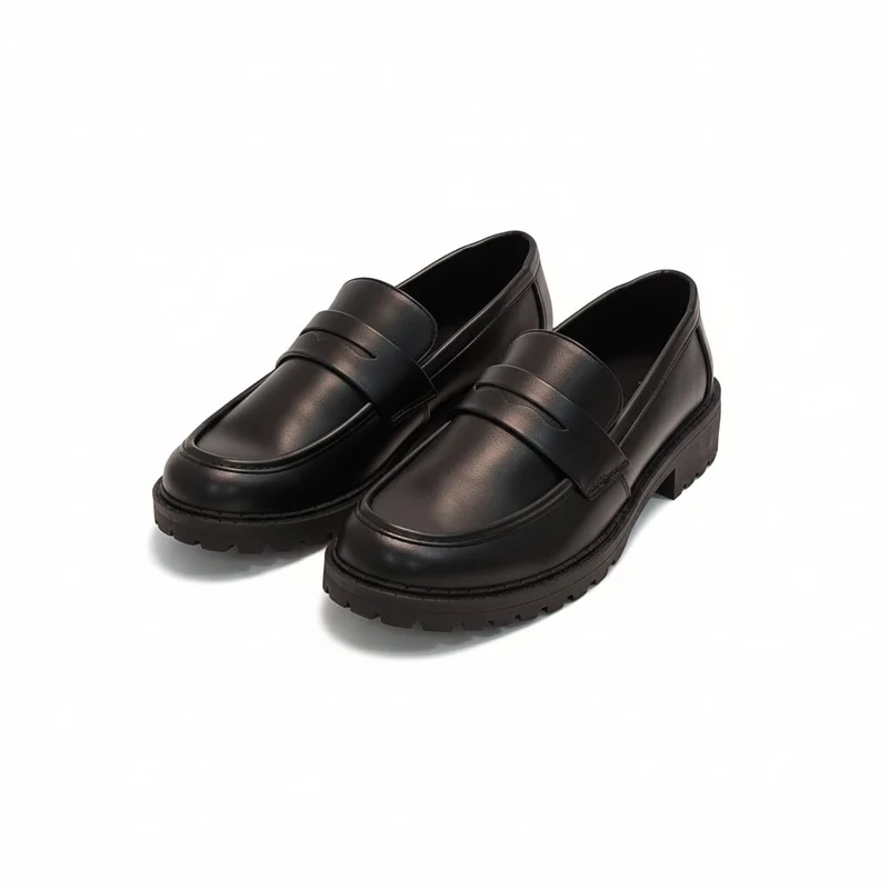 Mocassino in poliuretano nero 30 mm - Nero