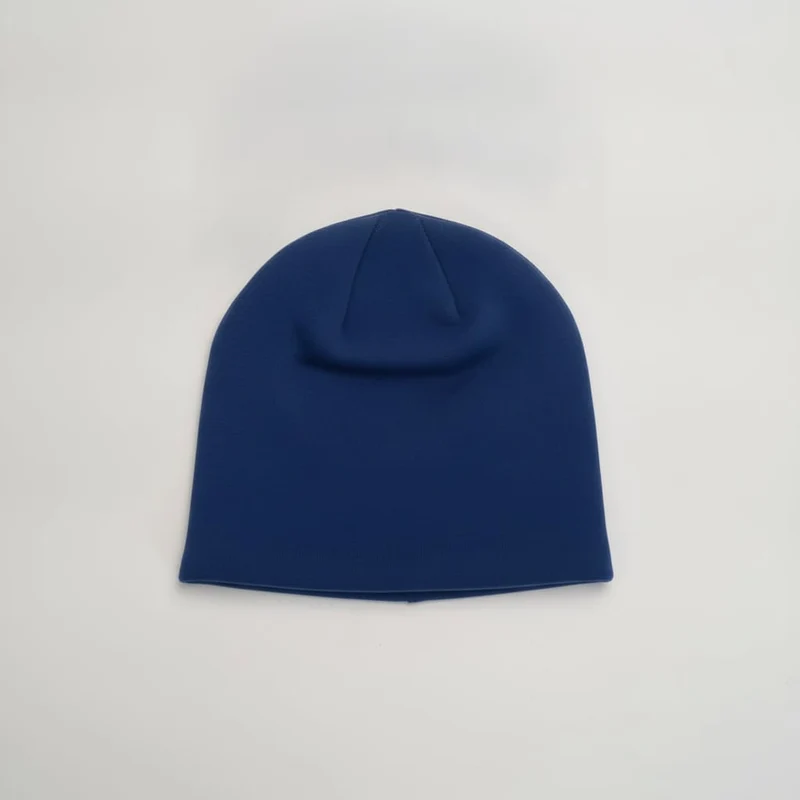 Cappello cuffia in french terry per bambini - Blu