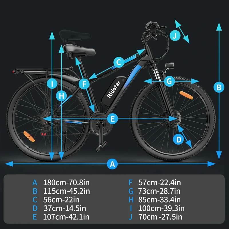 RIDSTAR S29 Pro 29" Mountain Electric Bike 1000W Motor 48V 21Ah Battery