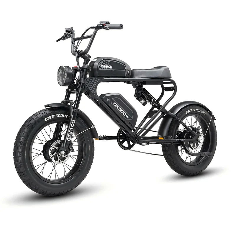 MEELOD DK300 MAX 20" Retro Moped Style Electric Bike 2400W Peak Dual Motors 48V 20Ah Dual Batteries