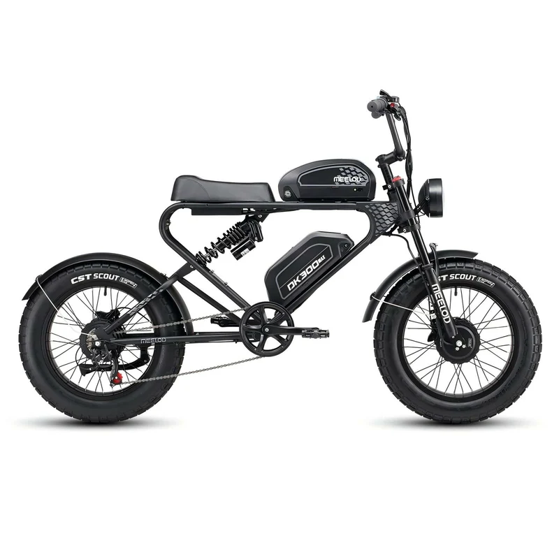 MEELOD DK300 MAX 20" Retro Moped Style Electric Bike 2400W Peak Dual Motors 48V 20Ah Dual Batteries
