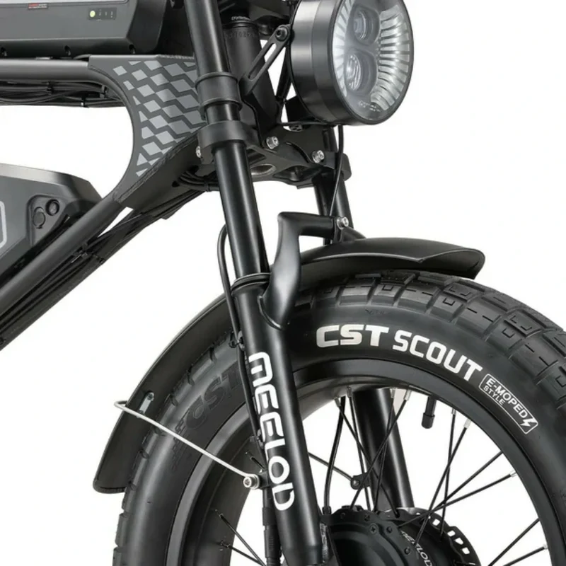 MEELOD DK300 MAX 20" Retro Moped Style Electric Bike 2400W Peak Dual Motors 48V 20Ah Dual Batteries
