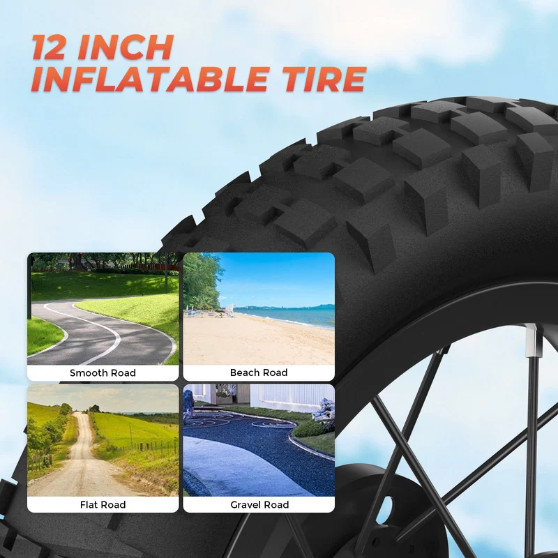 ISINWHEEL A12 12" Off Road Electric Bike For Kids 350W Motor 36V 5.2Ah Battery