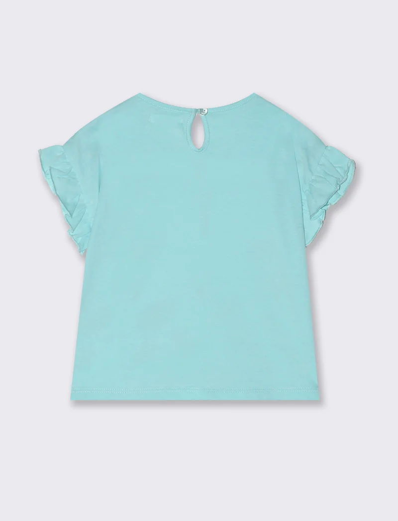 Maglietta con nodo da neonata - Verde acqua
