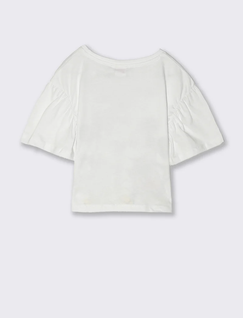 T-shirt con stampa Minnie da bambina - Bianco