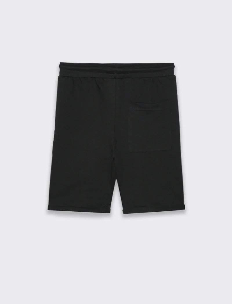 Bermuda in felpa con personaggi da bambino - Nero