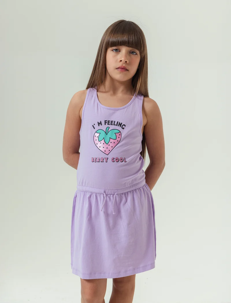 Vestito ampio da bambina - Lilla
