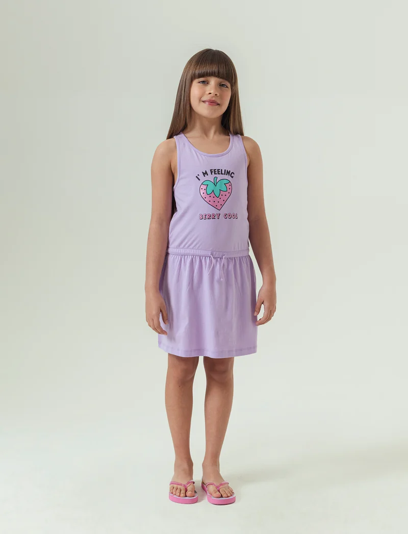 Vestito ampio da bambina - Lilla