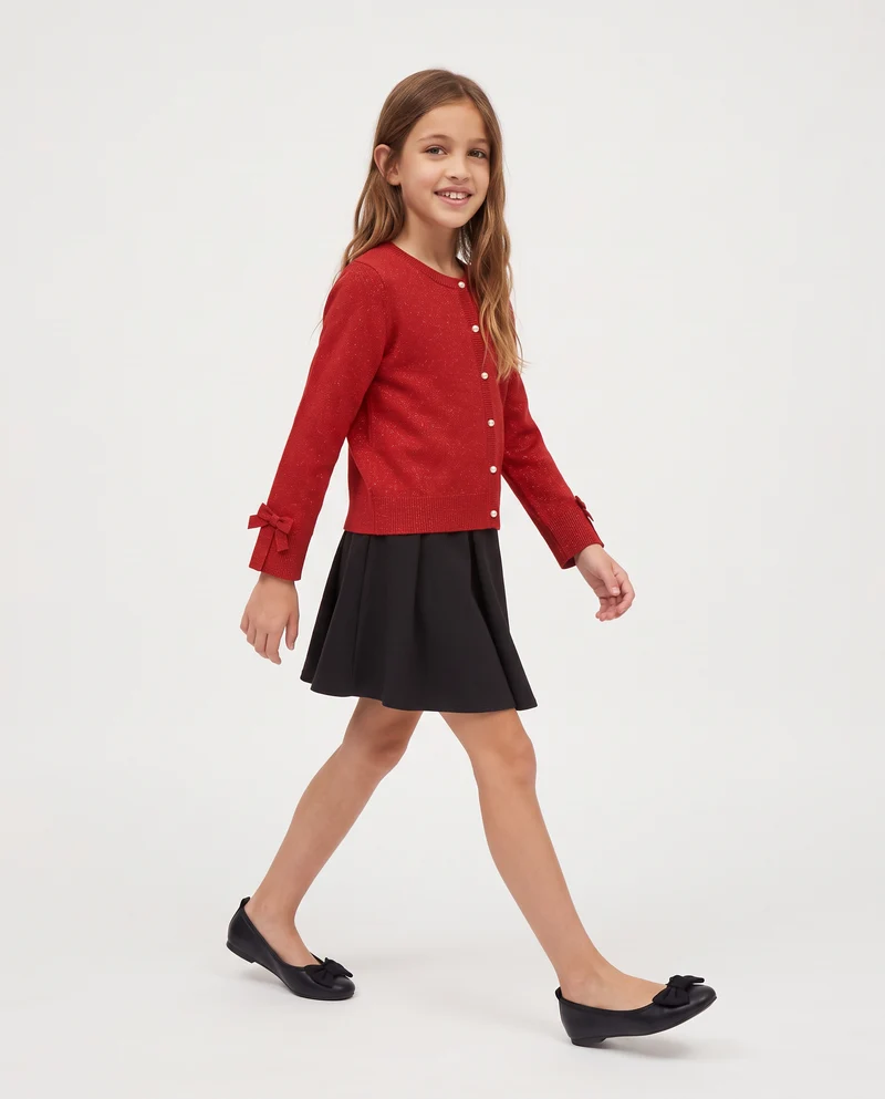 Cardigan brillante per bambina elegante - Rosso